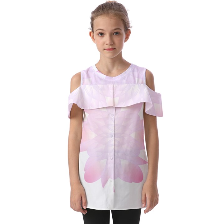 Purple Flowers T- Shirt Beautiful White And Yellow Purple Flower T- Shirt Fold Over Open Sleeve Top