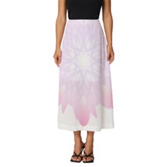 Purple Flowers T- Shirt Beautiful White And Yellow Purple Flower T- Shirt Classic Midi Chiffon Skirt