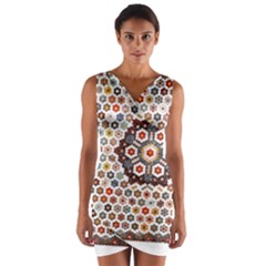 Quilt T- Shirt Early American Quilt T- Shirt Wrap Front Bodycon Dress by maxcute