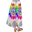 Rainbow Flowers T- Shirt Rainbow Psychedelic Floral Power Pattern T- Shirt Satin Palazzo Pants View2