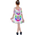 Rainbow Flowers T- Shirt Rainbow Psychedelic Floral Power Pattern T- Shirt Kids  Shoulder Cutout Chiffon Dress View2