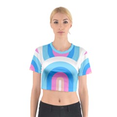 Rainbow T- Shirt Aqua Double Rainbow Arc T- Shirt Cotton Crop Top by maxcute