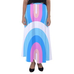 Rainbow T- Shirt Aqua Double Rainbow Arc T- Shirt Flared Maxi Skirt by maxcute