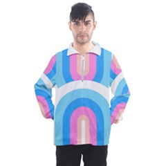 Rainbow T- Shirt Aqua Double Rainbow Arc T- Shirt Men s Half Zip Pullover by maxcute