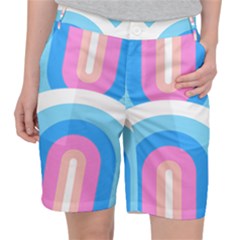 Rainbow T- Shirt Aqua Double Rainbow Arc T- Shirt Pocket Shorts by maxcute