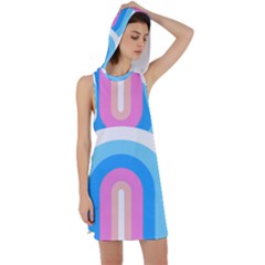 Rainbow T- Shirt Aqua Double Rainbow Arc T- Shirt Racer Back Hoodie Dress by maxcute