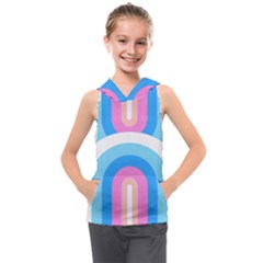 Rainbow T- Shirt Aqua Double Rainbow Arc T- Shirt Kids  Sleeveless Hoodie by maxcute