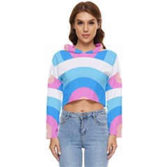 Rainbow T- Shirt Aqua Double Rainbow Arc T- Shirt Women s Lightweight Cropped Hoodie by maxcute