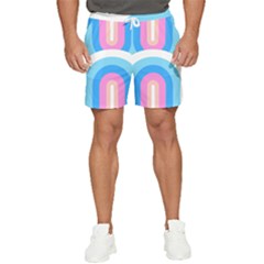 Rainbow T- Shirt Aqua Double Rainbow Arc T- Shirt Men s Runner Shorts by maxcute