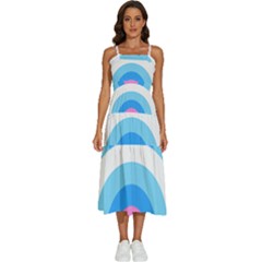 Rainbow T- Shirt Aqua Double Rainbow Arc T- Shirt Sleeveless Shoulder Straps Boho Dress