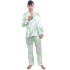 Rainbow T- Shirt Blue Double Rainbow Arc T- Shirt Men s Long Sleeve Satin Pajamas Set by maxcute