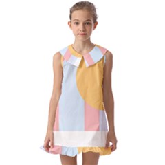 Rainbow T- Shirt Blue Rainbow Arc With Sun T- Shirt Kids  Pilgrim Collar Ruffle Hem Dress by maxcute