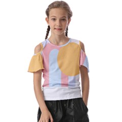 Rainbow T- Shirt Blue Rainbow Arc With Sun T- Shirt Kids  Butterfly Cutout Tee by maxcute