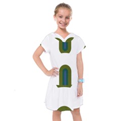 Rainbow T- Shirt Pink And Green Double Rainbow Arc T- Shirt Kids  Drop Waist Dress by maxcute