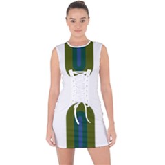 Rainbow T- Shirt Pink And Green Double Rainbow Arc T- Shirt Lace Up Front Bodycon Dress by maxcute