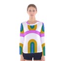 Rainbow T- Shirt Pink Double Rainbow Arc T- Shirt Women s Long Sleeve Tee View1