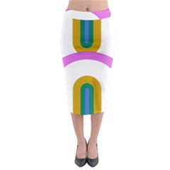 Rainbow T- Shirt Pink Double Rainbow Arc T- Shirt Midi Pencil Skirt by maxcute