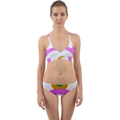 Rainbow T- Shirt Pink Double Rainbow Arc T- Shirt Wrap Around Bikini Set by maxcute