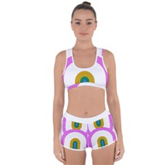 Rainbow T- Shirt Pink Double Rainbow Arc T- Shirt Racerback Boyleg Bikini Set by maxcute