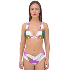 Rainbow T- Shirt Pink Double Rainbow Arc T- Shirt Double Strap Halter Bikini Set by maxcute