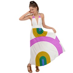 Rainbow T- Shirt Pink Double Rainbow Arc T- Shirt Backless Maxi Beach Dress by maxcute