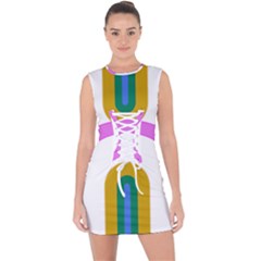 Rainbow T- Shirt Pink Double Rainbow Arc T- Shirt Lace Up Front Bodycon Dress by maxcute