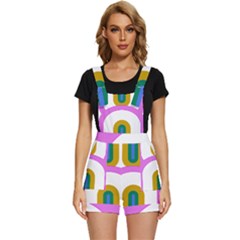 Rainbow T- Shirt Pink Double Rainbow Arc T- Shirt Short Overalls by maxcute