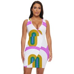 Rainbow T- Shirt Pink Double Rainbow Arc T- Shirt Draped Bodycon Dress by maxcute