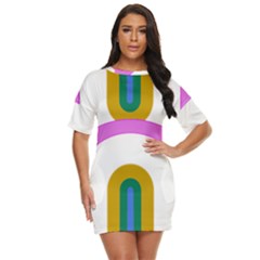 Rainbow T- Shirt Pink Double Rainbow Arc T- Shirt Just Threw It On Dress by maxcute