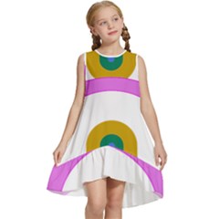 Rainbow T- Shirt Pink Double Rainbow Arc T- Shirt Kids  Frill Swing Dress by maxcute