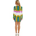 Rainbow T- Shirt Pink Double Rainbow Arc T- Shirt Long Sleeve Square Neck Bodycon Velour Dress View4