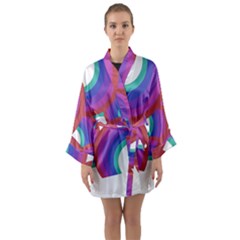 Rainbow T- Shirt Psychedelic Rainbow T- Shirt Long Sleeve Satin Kimono by maxcute