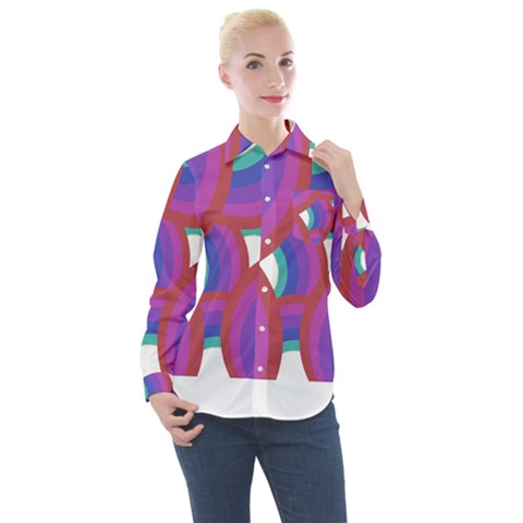 Rainbow T- Shirt Psychedelic Rainbow T- Shirt Women s Long Sleeve Pocket Shirt by maxcute