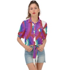 Rainbow T- Shirt Psychedelic Rainbow T- Shirt Tie Front Shirt  by maxcute