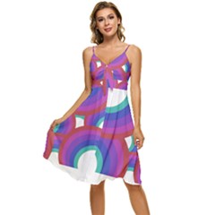 Rainbow T- Shirt Psychedelic Rainbow T- Shirt Sleeveless Tie Front Chiffon Dress