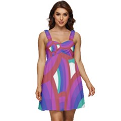 Rainbow T- Shirt Psychedelic Rainbow T- Shirt Ruffle Strap Babydoll Chiffon Dress