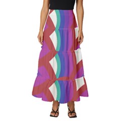 Rainbow T- Shirt Psychedelic Rainbow T- Shirt Tiered Ruffle Maxi Skirt by maxcute