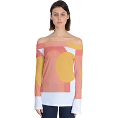 Rainbow T- Shirt Rainbow With Sun T- Shirt Off Shoulder Long Sleeve Top by maxcute