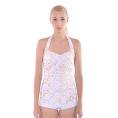 Rattlesnake T- Shirt Rattlesnake Skin T- Shirt Boyleg Halter Swimsuit 