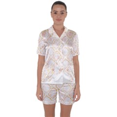 Rattlesnake T- Shirt Rattlesnake Skin T- Shirt Satin Short Sleeve Pajamas Set by maxcute