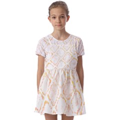 Rattlesnake T- Shirt Rattlesnake Skin T- Shirt Kids  Short Sleeve Pinafore Style Dress