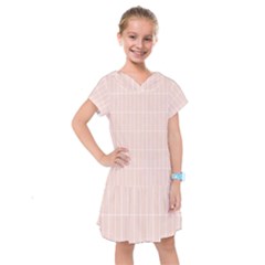 Rectangular Seamless Pattern T- Shirt Rectangular Grid Pattern - Pale Pink T- Shirt Kids  Drop Waist Dress by maxcute