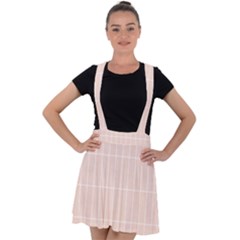 Rectangular Seamless Pattern T- Shirt Rectangular Grid Pattern - Pale Pink T- Shirt Velvet Suspender Skater Skirt by maxcute