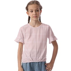 Rectangular Seamless Pattern T- Shirt Rectangular Grid Pattern - Pale Pink T- Shirt Kids  Cuff Sleeve Scrunch Bottom Tee