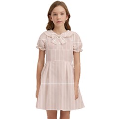 Rectangular Seamless Pattern T- Shirt Rectangular Grid Pattern - Pale Pink T- Shirt Kids  Bow Tie Puff Sleeve Dress by maxcute