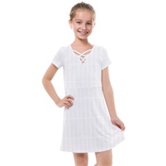 Rectangular Seamless Pattern T- Shirt Rectangular Grid Pattern - White T- Shirt Kids  Cross Web Dress by maxcute