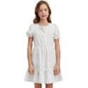 Rectangular T- Shirt Rectangular Grid Pattern - Grey T- Shirt Kids  Puff Sleeved Dress View1