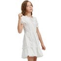 Rectangular T- Shirt Rectangular Grid Pattern - Grey T- Shirt Kids  Puff Sleeved Dress View2