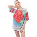 Rose T- Shirt Neotraditional Rose T- Shirt Oversized Chiffon Top View1