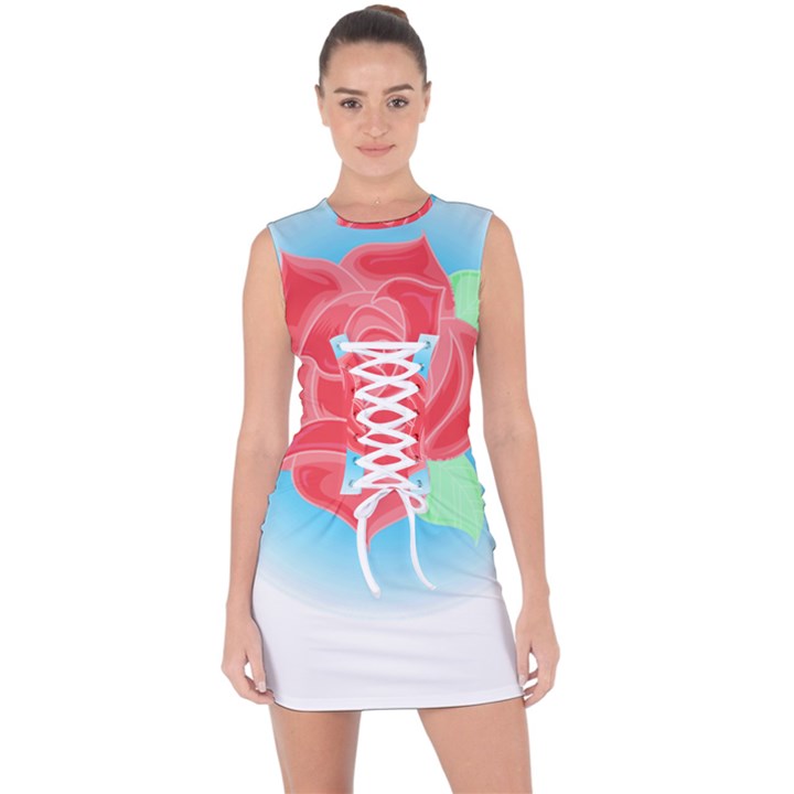 Rose T- Shirt Neotraditional Rose T- Shirt Lace Up Front Bodycon Dress